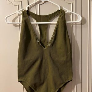 Womens army green bodysuit